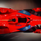 The red Mahindra Racing Formula E car